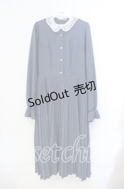 画像1: m petit by misako / AM*レースエリプリーツワンピース L ブルー O-25-10-25-054-LO-OP-IG-OS