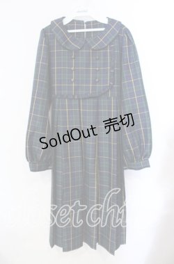 画像1: FLC / MINA*タータンチェックワンピース M グリーン O-25-10-25-055-LO-OP-IG-OS