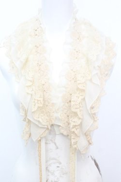 画像1: axes femme / レースフリルストール  アイボリー O-25-10-25-1001-AX-ZA-IG-OS