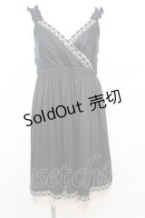 axes femme / レトロ刺繍パーティワンピース M クロ O-25-10-25-1041-AX-OP-IG-OS