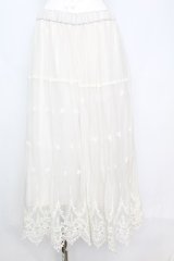 axes femme / レース刺繍フレアパンツ M アイボリー O-25-10-25-1043-AX-PA-IG-ZT211