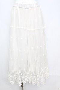axes femme / レース刺繍フレアパンツ M アイボリー O-25-10-25-1043-AX-PA-IG-ZT211