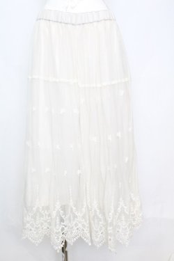画像1: axes femme / レース刺繍フレアパンツ M アイボリー O-25-10-25-1043-AX-PA-IG-OS