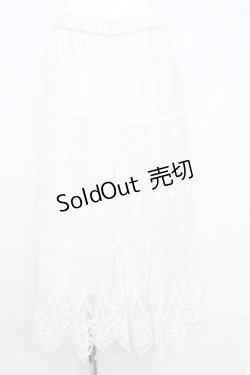 画像1: axes femme / レース刺繍フレアパンツ M アイボリー O-25-10-25-1043-AX-PA-IG-ZT211