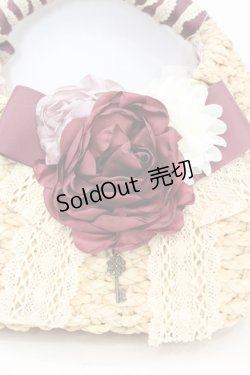 画像2: axes femme / コサージュ付雑材バッグ  ナチュラル O-25-10-25-1044-AX-BG-IG-ZT387