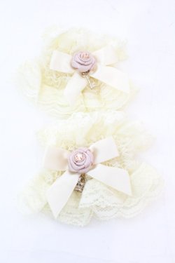 画像1: axes femme / 巻きバラ付2段レースカフス  オフ O-25-10-25-1060-AX-ZA-IG-OS