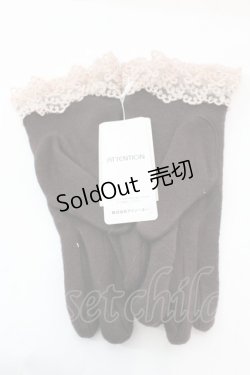 画像2: axes femme / リボンxレースフェミニン手袋  ブラウン O-25-10-25-1064-AX-BL-IG-OS