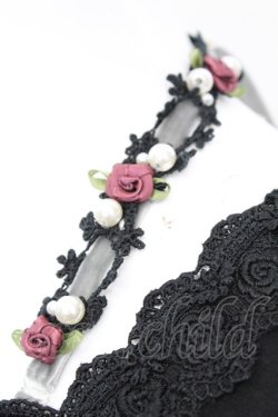 画像2: axes femme / はしごレースホルターネックカットソー M クロ O-25-10-25-1007-AX-TO-IG-OS