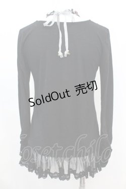 画像3: axes femme / はしごレースホルターネックカットソー M クロ O-25-10-25-1007-AX-TO-IG-OS