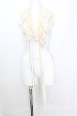 画像2: axes femme / レースフリルストール  アイボリー O-25-10-25-1001-AX-ZA-IG-OS