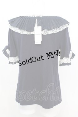 画像2: axes femme / ゴージャスフリル袖プルオーバー M ネイビー O-25-10-25-1008-AX-TO-IG-OS