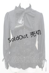 axes femme POETIQUE / 刺繍入りブラウス M クロ0 O-25-10-25-1010-AX-BL-IG-OS