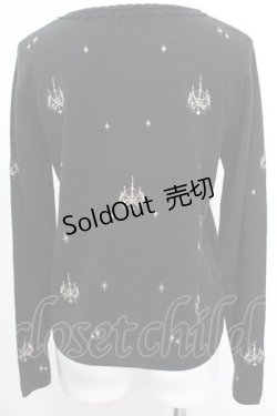 画像3: axes femme / シャンデリア刺繍ニットカーディガン M クロ O-25-10-25-1013-AX-BL-IG-OS