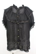 axes femme / ビッグフリルフェミニンブラウス M クロ O-25-10-25-1015-AX-BL-IG-OS