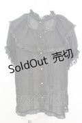 axes femme / ビッグフリルフェミニンブラウス M クロ O-25-10-25-1015-AX-BL-IG-OS
