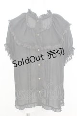 axes femme / ビッグフリルフェミニンブラウス M クロ O-25-10-25-1015-AX-BL-IG-OS