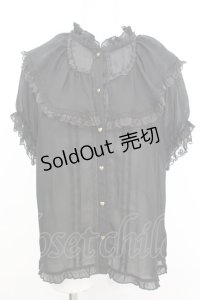 axes femme / ビッグフリルフェミニンブラウス M クロ O-25-10-25-1015-AX-BL-IG-OS