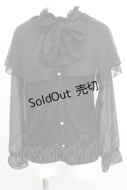 画像1: axes femme / ケープ付レーシープルオーバー M クロ O-25-10-25-1016-AX-TO-IG-OS