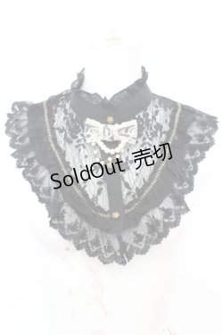 画像1: axes femme / リボン付レーシーつけ襟  クロ O-25-10-25-1002-AX-ZA-IG-OS