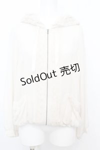 axes femme / ピンタックシフォンパーカー M アイボリー O-25-10-25-1020-AX-TO-IG-OS