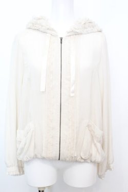 画像1: axes femme / ピンタックシフォンパーカー M アイボリー O-25-10-25-1020-AX-TO-IG-OS