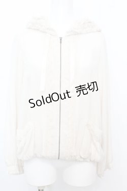 画像1: axes femme / ピンタックシフォンパーカー M アイボリー O-25-10-25-1020-AX-TO-IG-OS