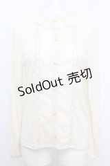 axes femme / プチスタンド襟ブラウス風プルオーバー M アイボリー O-25-10-25-1021-AX-TO-IG-OS