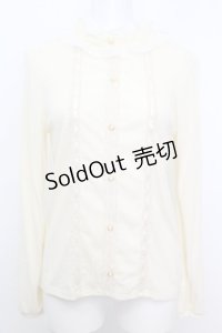 axes femme / プチスタンド襟ブラウス風プルオーバー M アイボリー O-25-10-25-1021-AX-TO-IG-OS