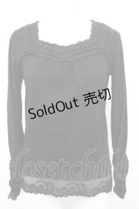 axes femme / フラワーレースカットソー M クロ O-25-10-25-1022-AX-TO-IG-OS