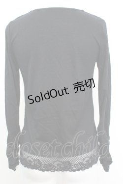 画像2: axes femme / フラワーレースカットソー M クロ O-25-10-25-1022-AX-TO-IG-OS