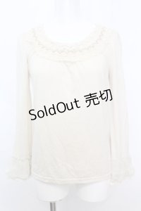 axes femme / 袖口ブラウスディテールインナーPO M アイボリー O-25-10-25-1026-AX-TO-IG-ZT1103A