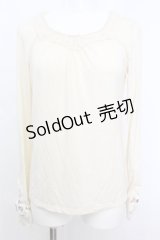 axes femme / ベロアリボン袖インナープルオーバー M アイボリー O-25-10-25-1027-AX-TO-IG-ZT1103A