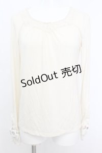 axes femme / ベロアリボン袖インナープルオーバー M アイボリー O-25-10-25-1027-AX-TO-IG-ZT1103A