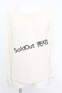 画像1: axes femme / ベロアリボン袖インナープルオーバー M アイボリー O-25-10-25-1027-AX-TO-IG-ZT1103A