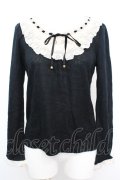 axes femme / 3段レースバイカラープルオーバー M クロ×アイボリー O-25-10-25-1028-AX-TO-IG-OS
