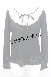 axes femme / 3段レースバイカラープルオーバー M クロ×アイボリー O-25-10-25-1028-AX-TO-IG-OS