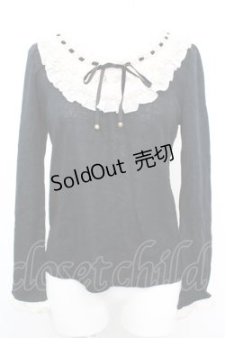 画像1: axes femme / 3段レースバイカラープルオーバー M クロ×アイボリー O-25-10-25-1028-AX-TO-IG-OS