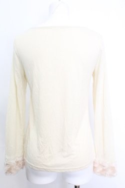画像2: axes femme / ストーンレースカットソー M アイボリー O-25-10-25-1029-AX-TO-IG-OS