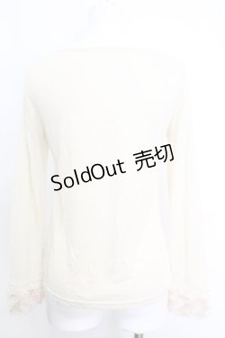 画像2: axes femme / ストーンレースカットソー M アイボリー O-25-10-25-1029-AX-TO-IG-OS