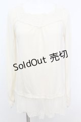 axes femme / ローズレースカットソー M アイボリー O-25-10-25-1030-AX-TO-IG-OS