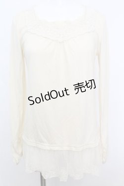 画像1: axes femme / ローズレースカットソー M アイボリー O-25-10-25-1030-AX-TO-IG-OS