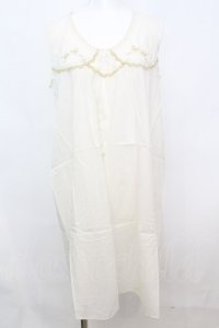 Cherir la femme / リボン刺繍ワンピース M アイボリー O-25-10-25-1031-LO-TO-IG-ZT003