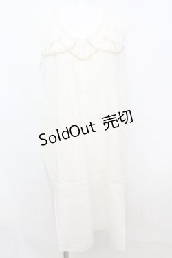 画像1: 【SALE】Cherir la femme / リボン刺繍ワンピース M アイボリー O-25-10-25-1031-LO-TO-IG-ZT003