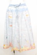 Cherir la femme / 海柄スカート M サックス O-25-10-25-1033-LO-SK-IG-OS
