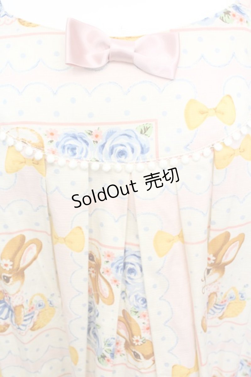 画像2: 【SALE】Emily Temple cute / ウサギハンカチワンピース  アイボリー×ピンク O-25-10-25-1040-ET-OP-IG-ZT259 (2)