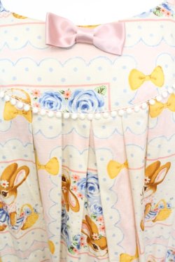 画像2: Emily Temple cute / ウサギハンカチワンピース  アイボリー×ピンク O-25-10-25-1040-ET-OP-IG-OS