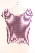 Candy Stripper / ボーダーTシャツ 2 パープル×シロ O-25-10-25-056-PU-TS-IG-OS