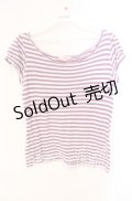 【SALE】Candy Stripper / ボーダーTシャツ 2 パープル×シロ O-25-10-25-056-PU-TS-IG-ZT354