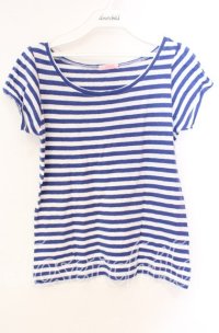Candy Stripper / ボーダーTシャツ 2 ブルー×シロ O-25-10-25-057-PU-TS-IG-ZT354