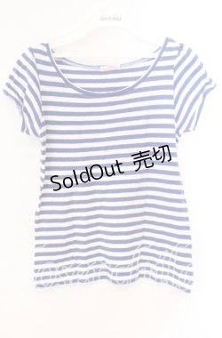 画像1: 【SALE】Candy Stripper / ボーダーTシャツ 2 ブルー×シロ O-25-10-25-057-PU-TS-IG-ZT354
